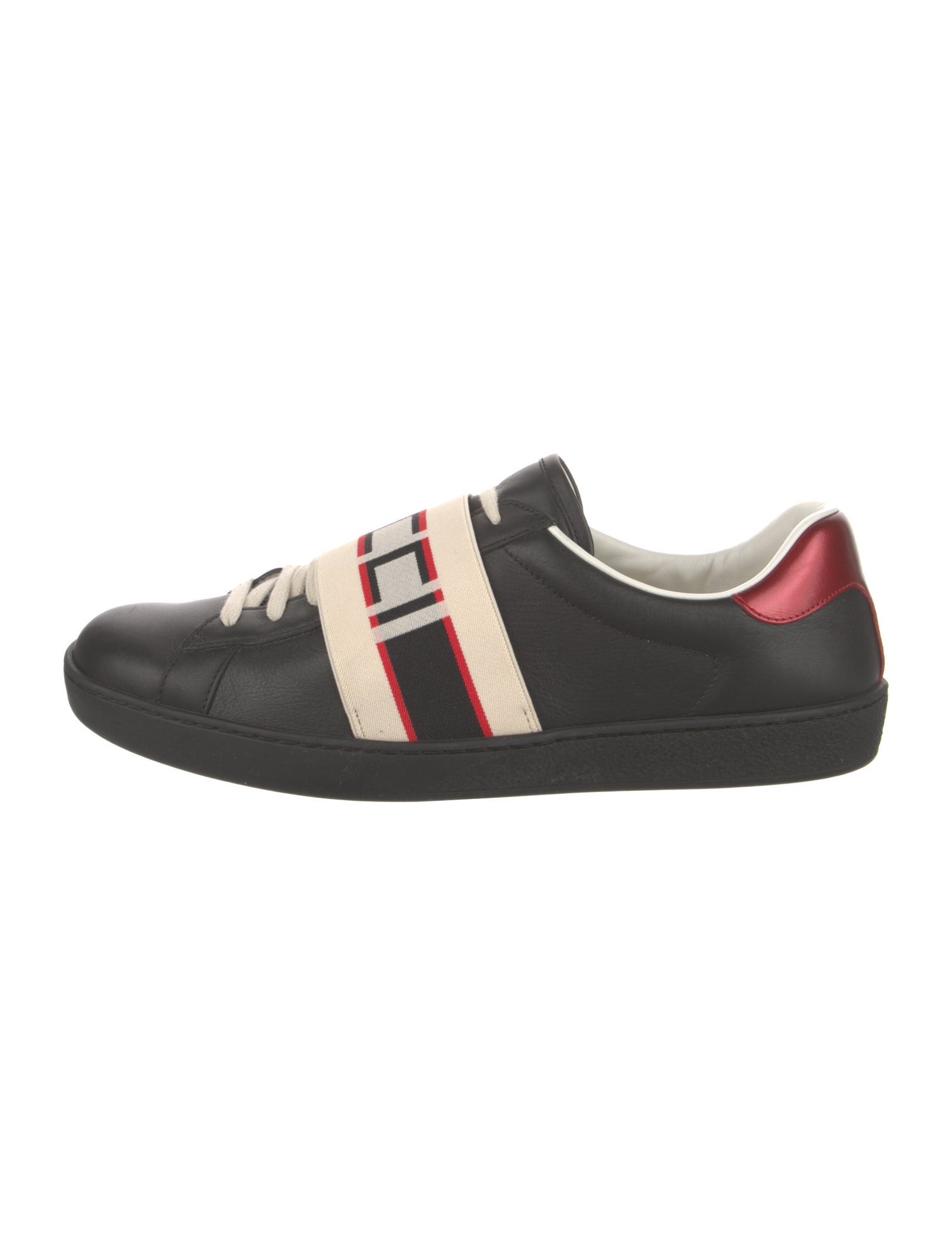 Gucci Web Accent Leather Sneakers